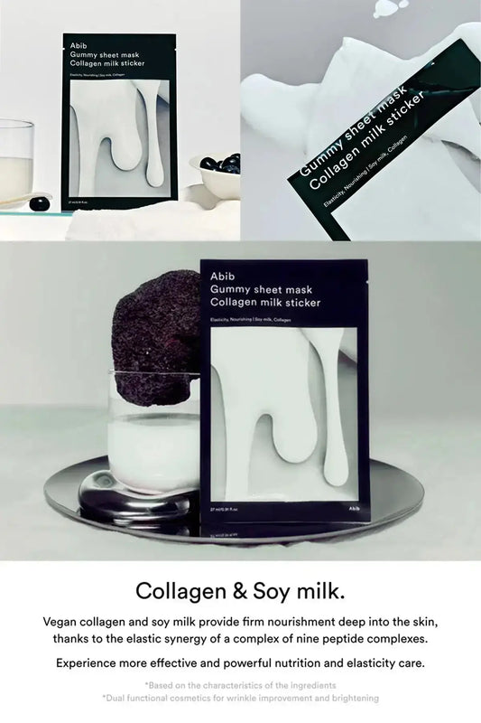 Gummy Sheet Mask Collagen Milk Sticker