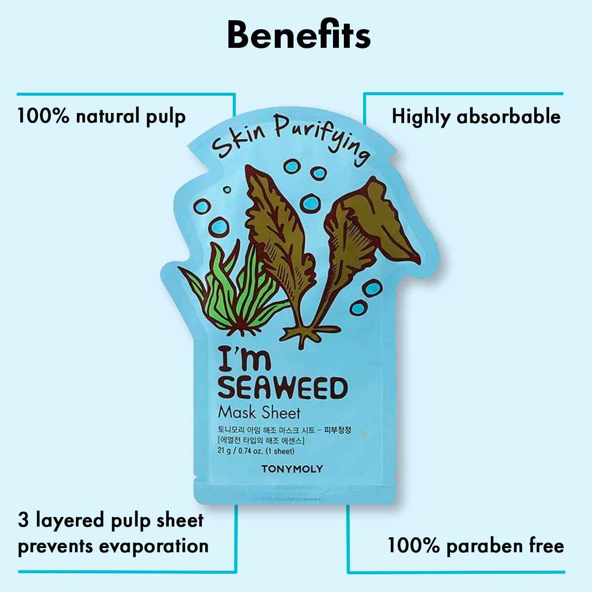 I'm Real Seaweeds Mask Sheet - 1 Sheet