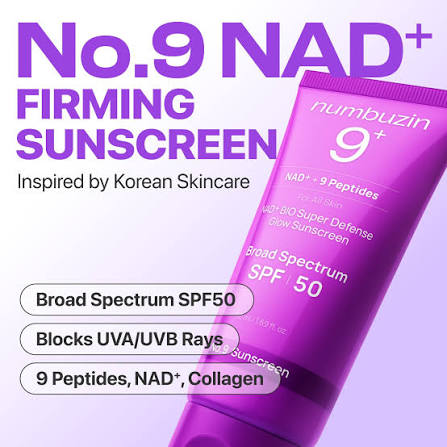 No.9 NAD+ BIO Super Defense Glow Numbuzin Sunscreen SPF 50 (50mL)