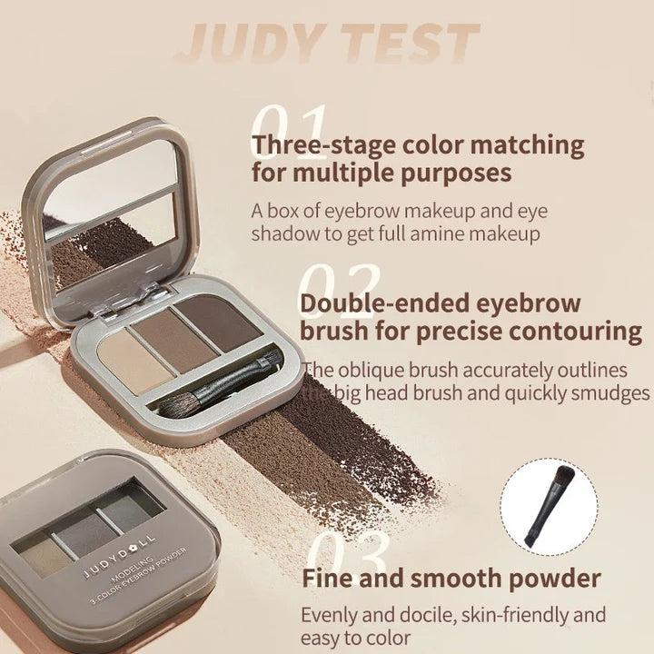 Judydoll - 3 Shade Eyebrow Powder - 2 Colors (2-3) [#03 Beige - 2.7g]