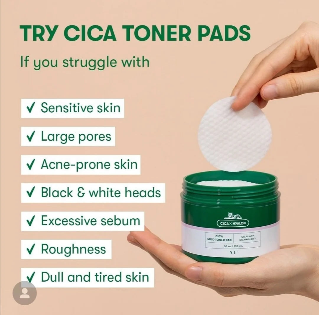 VT CICA Mild Toner Pad (60ea, 130mL)