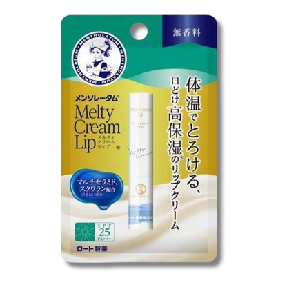 Rohto Melty Lip Cream SPF25/PA+++ - Fragrance Free 2.4g