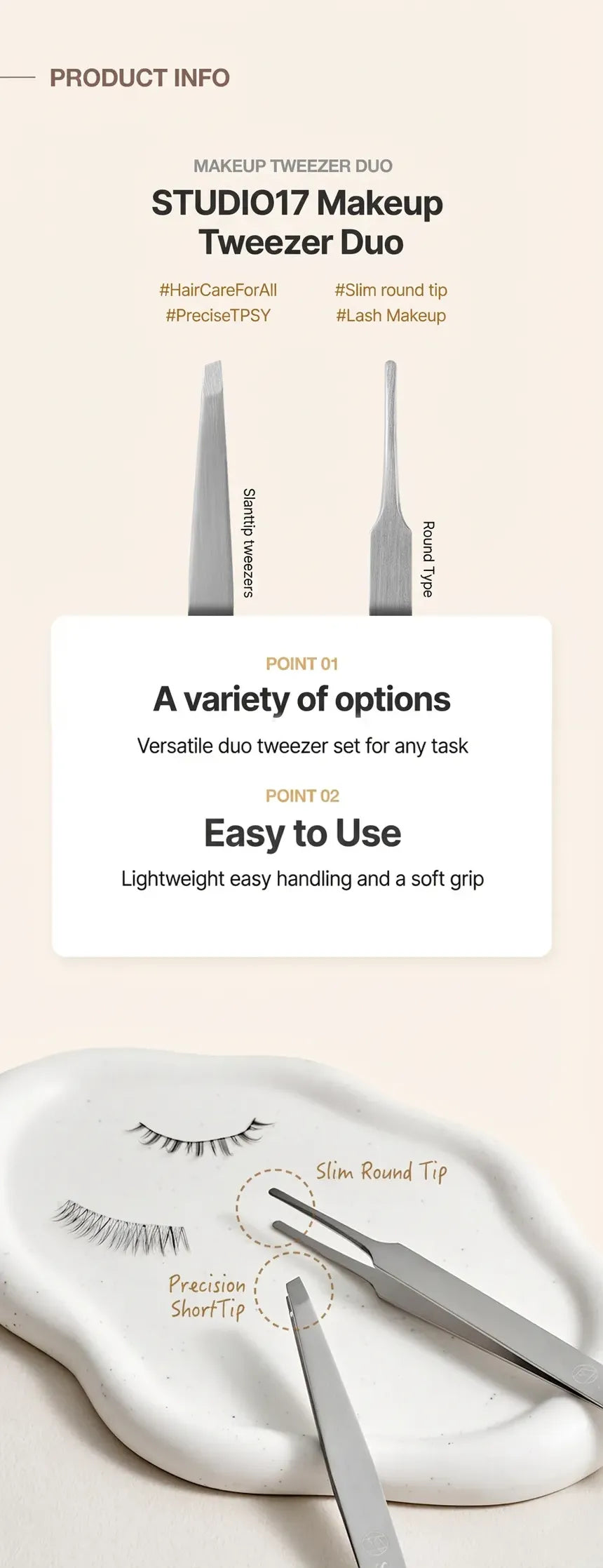 Makeup tweezer duo