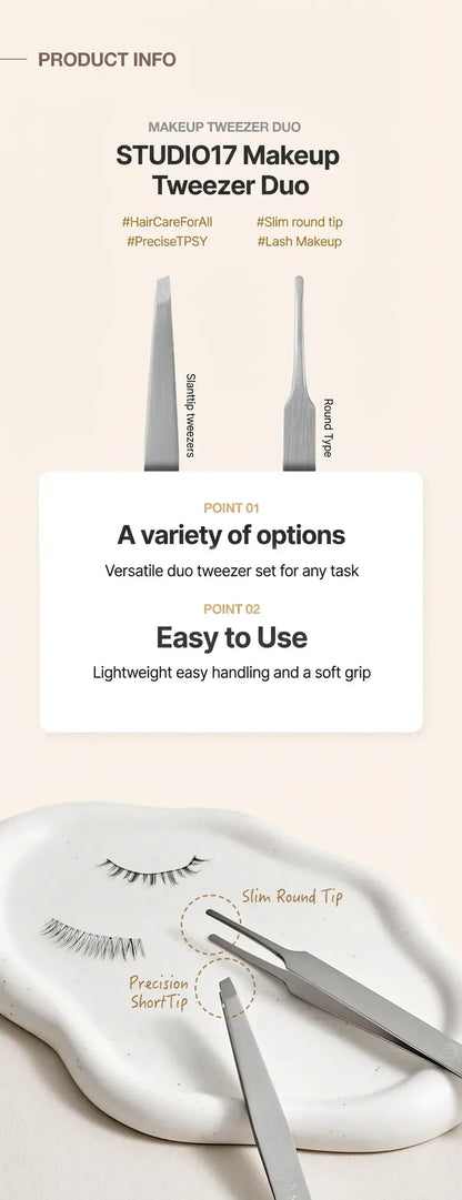 Makeup tweezer duo