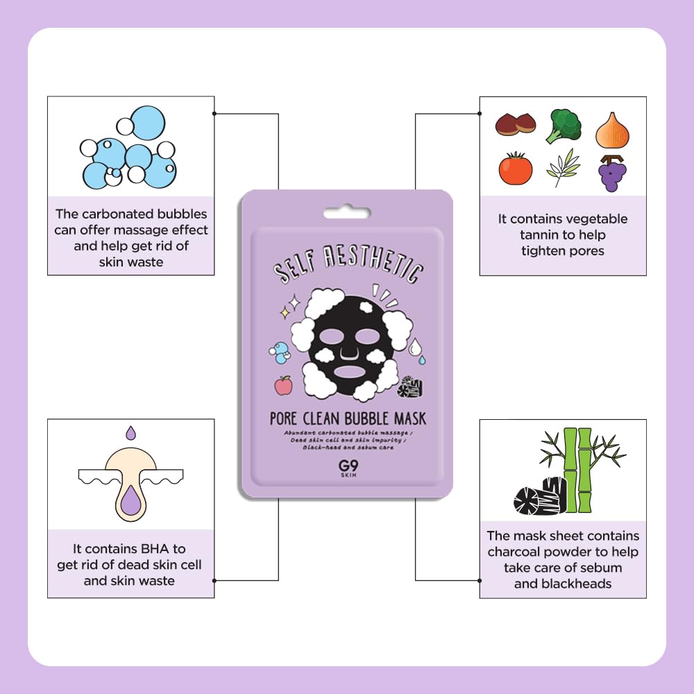 Self aesthetic Pore clean Bubble mask 5P