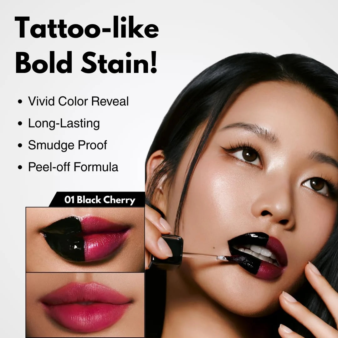Black Peel Off Lip Tattoo #01 Black Cherry