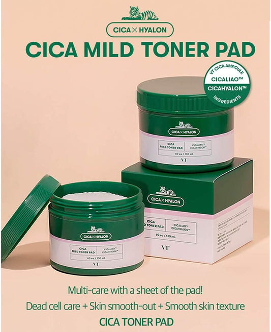 VT CICA Mild Toner Pad (60ea, 130mL)
