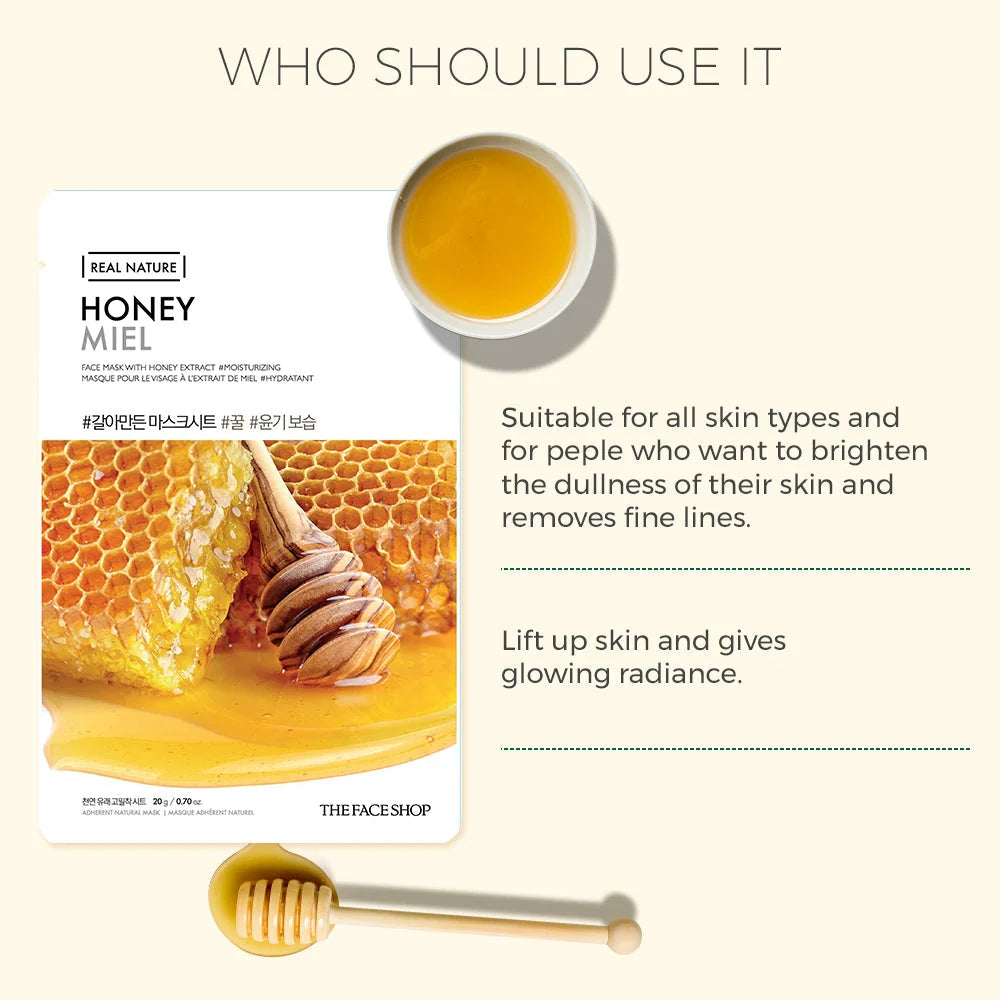 Real Nature Face Mask 1pc [Honey]