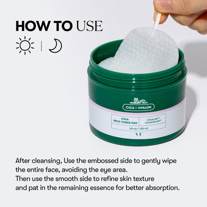 VT CICA Mild Toner Pad (60ea, 130mL)