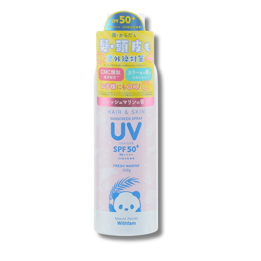 Beauté Rondo Withfam Hair Damage Care UV Spray SPF50+/PA++++ Fresh Marine Scent 200g