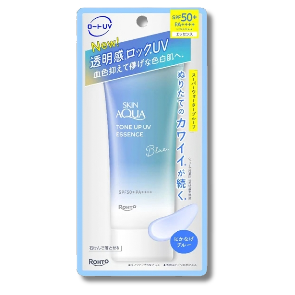 Rohto Skin Aqua Tone Up Uv Essence Blue Spf50 +2026 80G