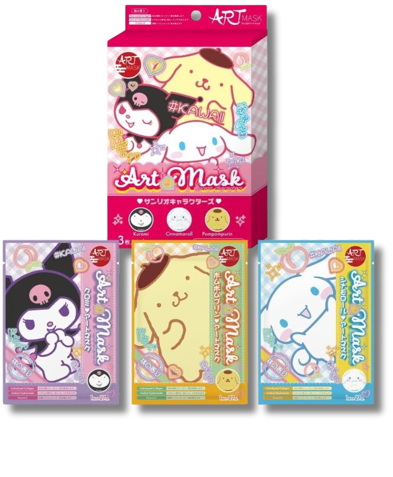 Sanrio Kuromi Cinnamoroll Pompompurin Art Sheet Mask Set