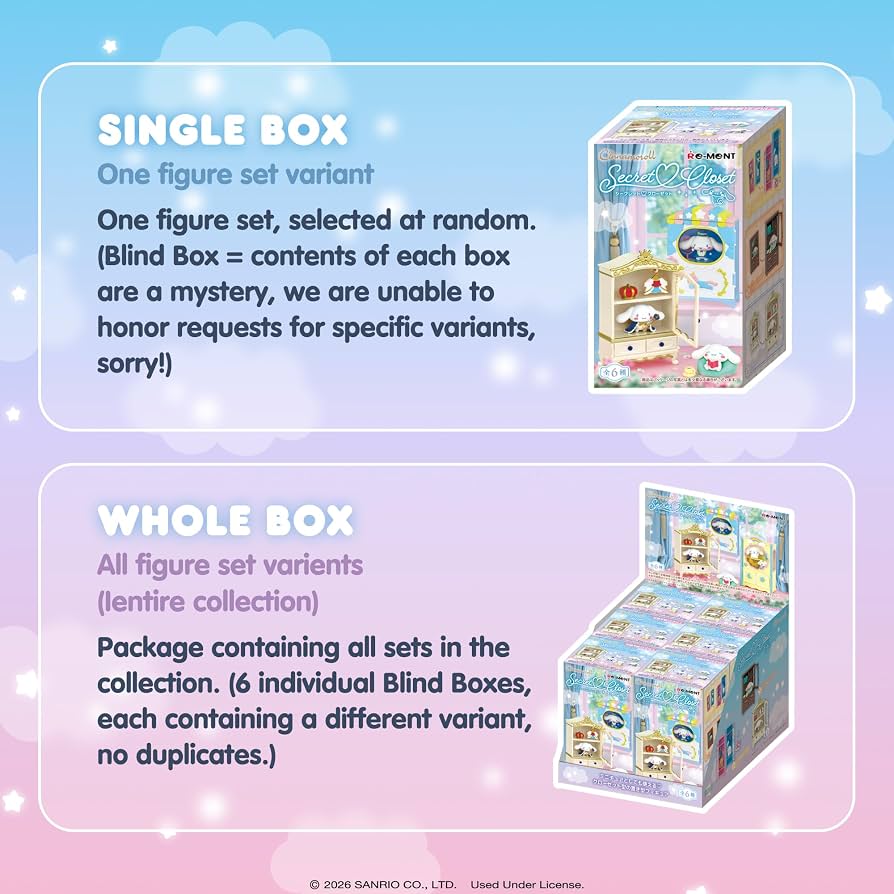 Re-ment Cinnamoroll Secret Closet Blind Box