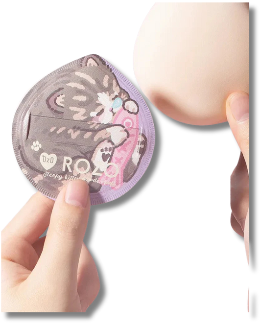 ROZO - Sleepy Kitten Powder Puff with Case [Kitten & Fish - 1pc]