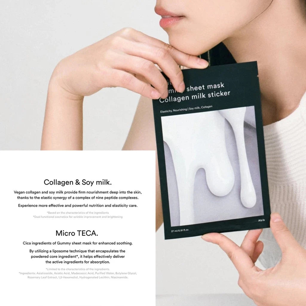 Gummy Sheet Mask Collagen Milk Sticker