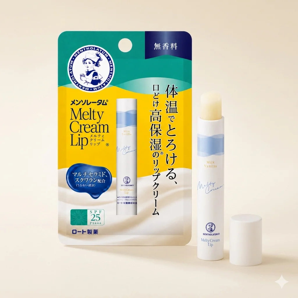 Rohto Melty Lip Cream SPF25/PA+++ - Fragrance Free 2.4g