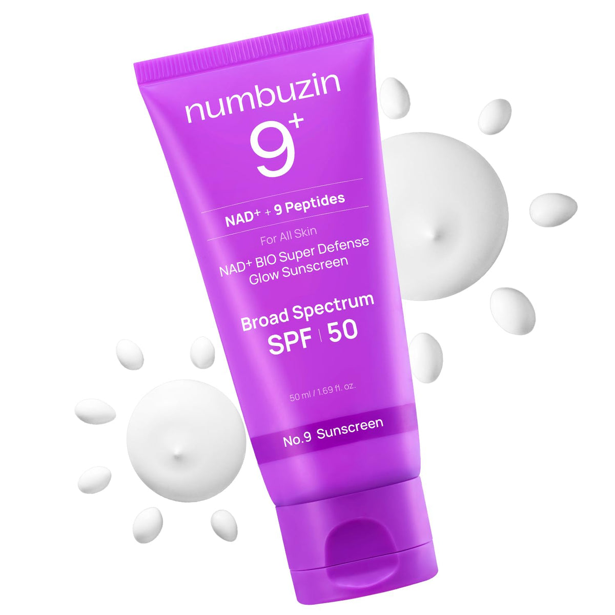 No.9 NAD+ BIO Super Defense Glow Numbuzin Sunscreen SPF 50 (50mL)