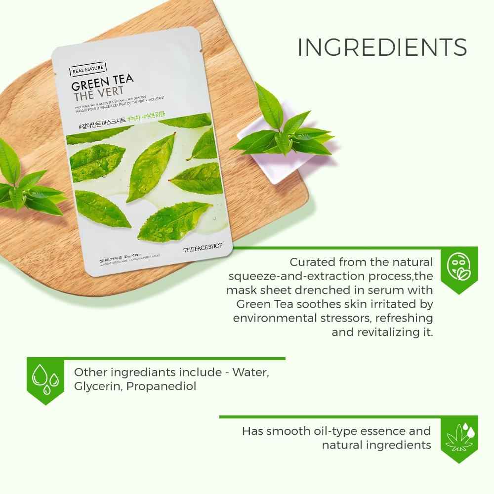 Real Nature Face Mask 1pc [Green Tea]