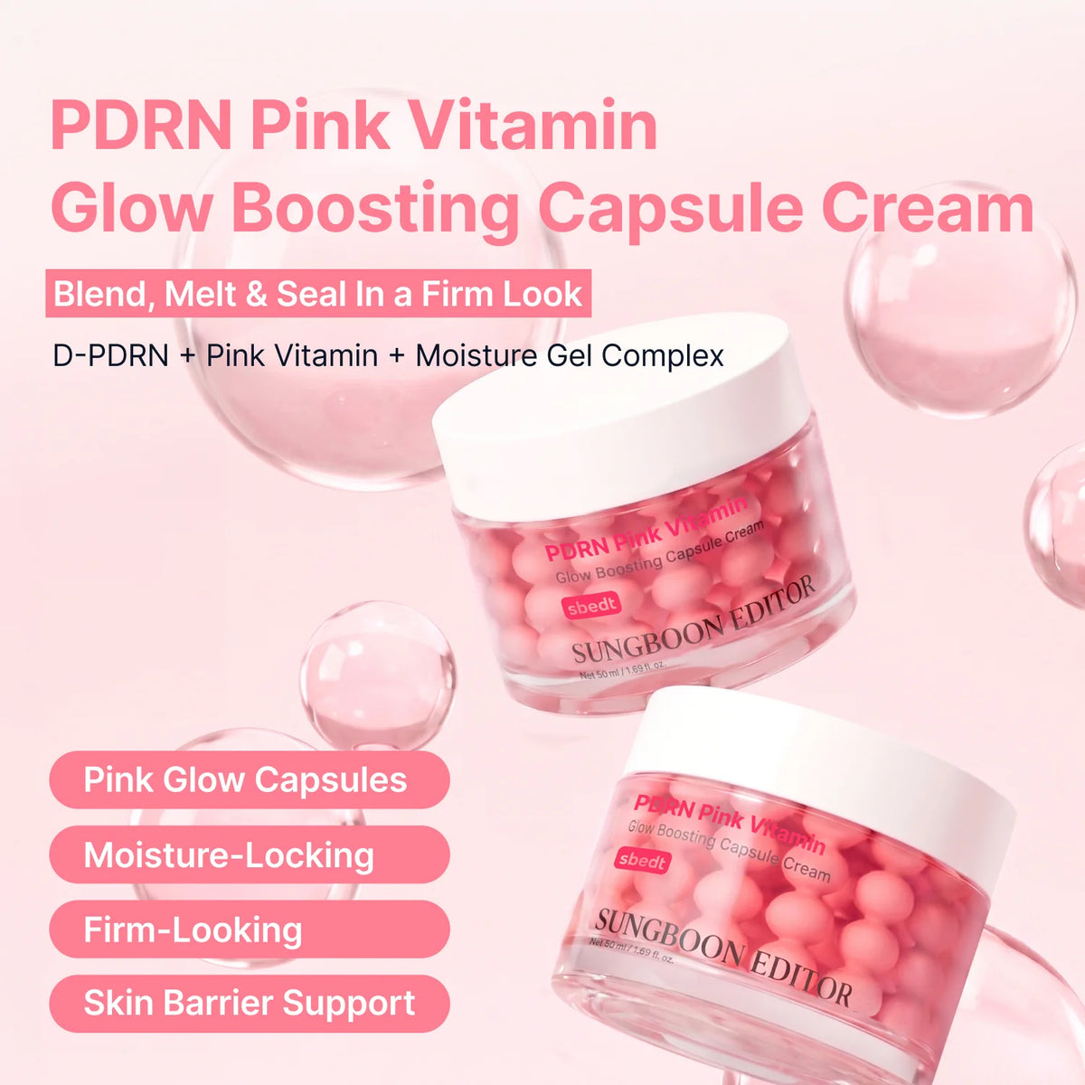 PDRN Pink Vitamin Glow Boosting Capsule Cream 50ml