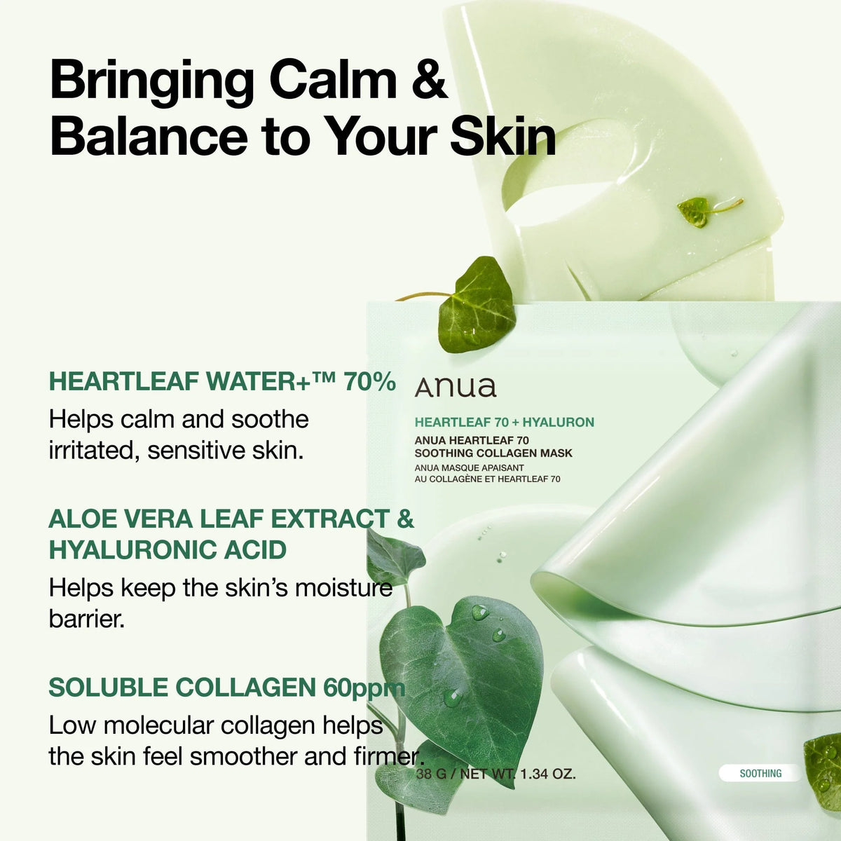 Heartleaf 70 Soothing Collagen Mask Box