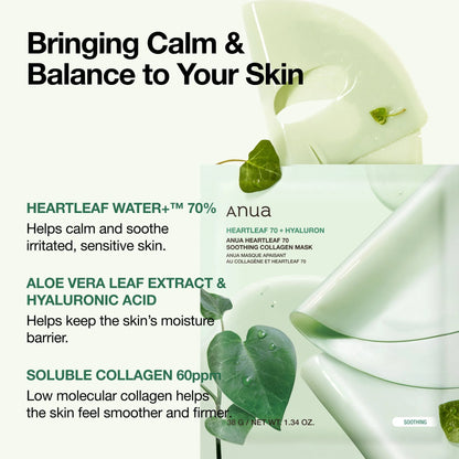 Heartleaf 70 Soothing Collagen Mask Box