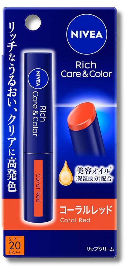 Nivea Rich Care And Color Lip Coral Red Lip Cream 2G Spf20 / Pa++