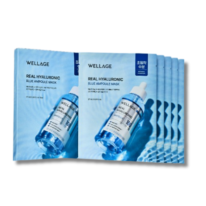 Real Hyaluronic Blue Ampoule Mask - 1 Box of 5 Sheets