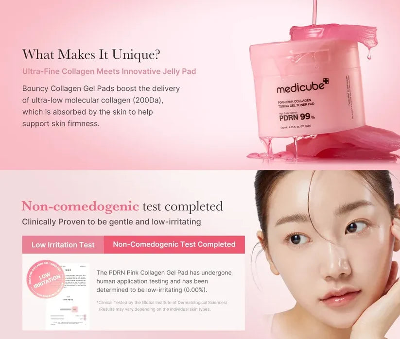 PDRN PINK Collagen Toning Gel Toner Pad 70ea