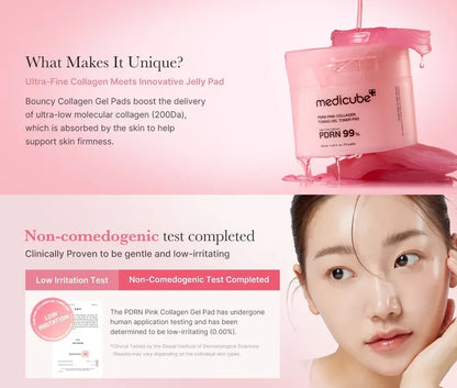 PDRN PINK Collagen Toning Gel Toner Pad 70ea