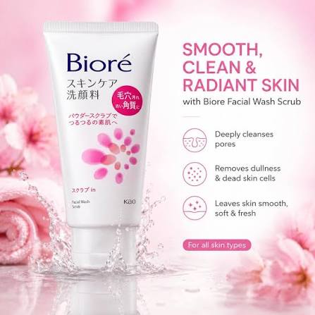 Biore Facial Washing Foam Scrub-In 130G