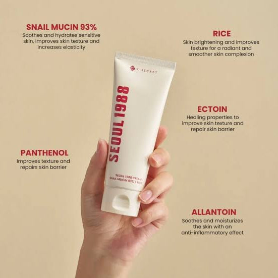 Cream : Snail Mucin 93% + Rice