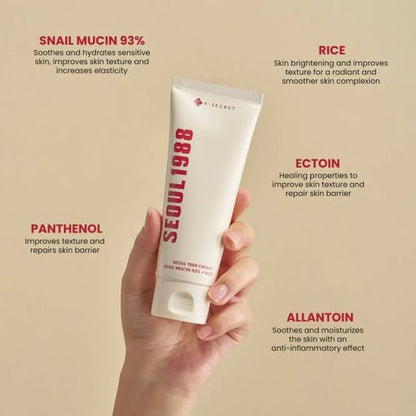 Cream : Snail Mucin 93% + Rice