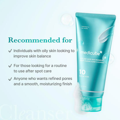 Azelaic Acid Niacinamide Deep Clean Foam Cleanser 120g
