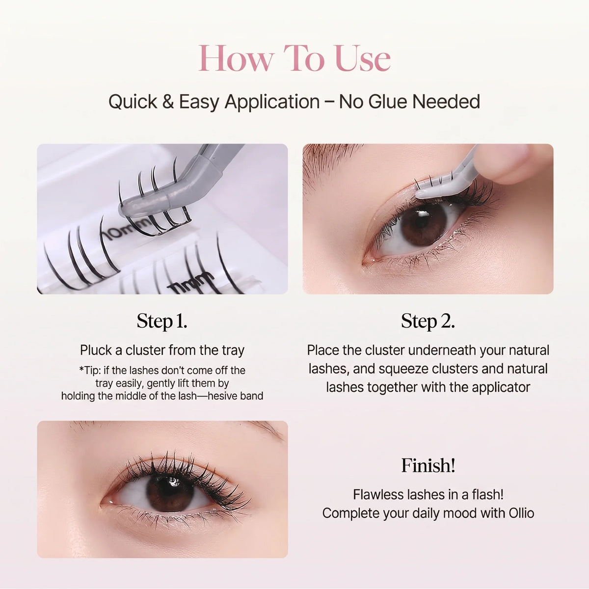 OLLIO No-Glue Lash Multi Pack Clear
