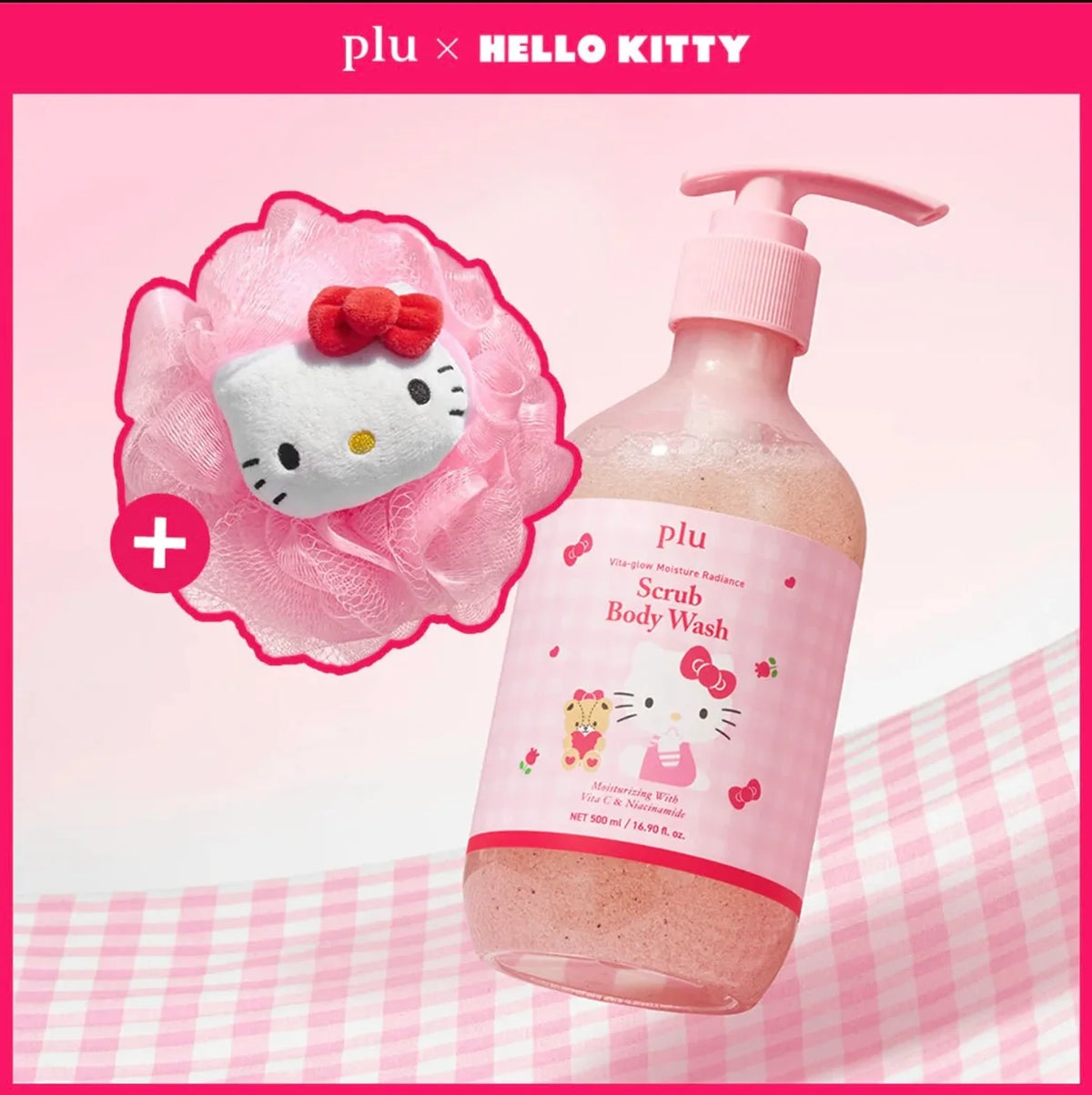 Vita Glow Hydrating Radiance Body Wash Scrub Melrose Kitty Set