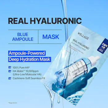 Real Hyaluronic Blue Ampoule Mask - 1 Box of 5 Sheets